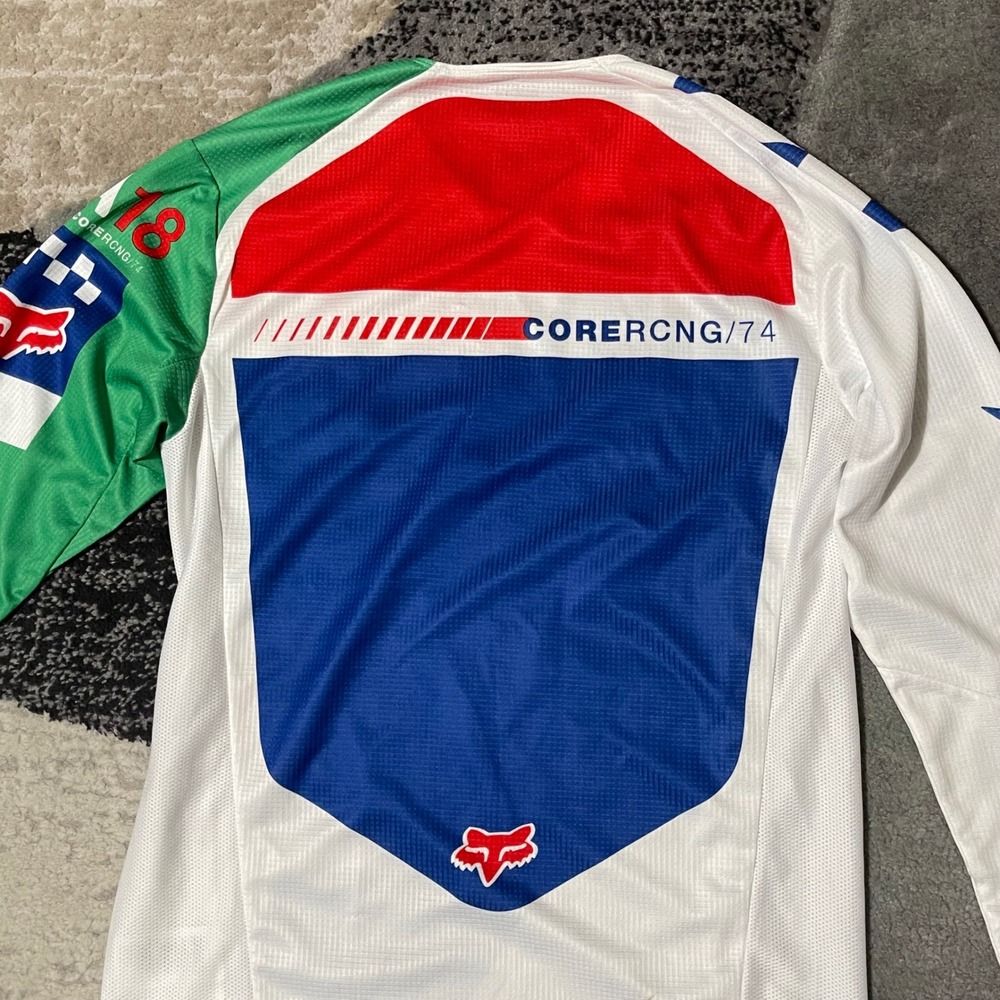 Fox Racing 180 Jersey Men Small White Blue Motocross MX Biker Racing Gear Shirt - Picture 14 of 16